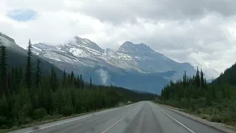 Scenic Drive in Snowy Rocky Mountains Alberta Canada travel - Episode 8