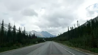 Scenic Drive in Snowy Rocky Mountains Alberta Canada travel - Episode 8