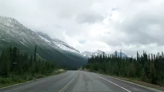 Scenic Drive in Snowy Rocky Mountains Alberta Canada travel - Episode 8