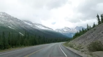 Scenic Drive in Snowy Rocky Mountains Alberta Canada travel - Episode 8