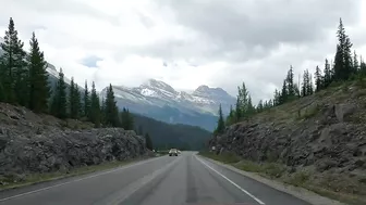 Scenic Drive in Snowy Rocky Mountains Alberta Canada travel - Episode 8