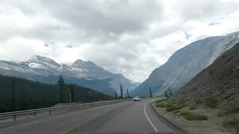 Scenic Drive in Snowy Rocky Mountains Alberta Canada travel - Episode 8