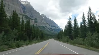 Scenic Drive in Snowy Rocky Mountains Alberta Canada travel - Episode 8