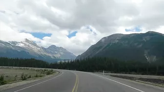 Scenic Drive in Snowy Rocky Mountains Alberta Canada travel - Episode 8