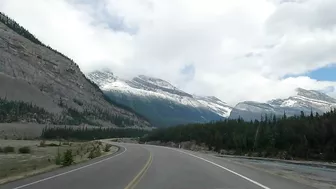 Scenic Drive in Snowy Rocky Mountains Alberta Canada travel - Episode 8