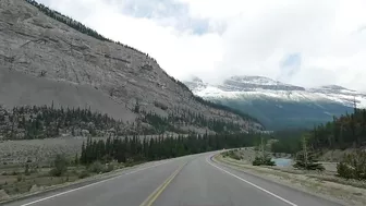 Scenic Drive in Snowy Rocky Mountains Alberta Canada travel - Episode 8