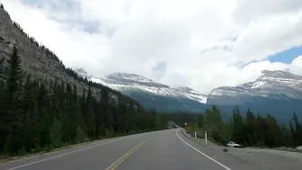 Scenic Drive in Snowy Rocky Mountains Alberta Canada travel - Episode 8