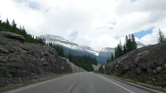 Scenic Drive in Snowy Rocky Mountains Alberta Canada travel - Episode 8