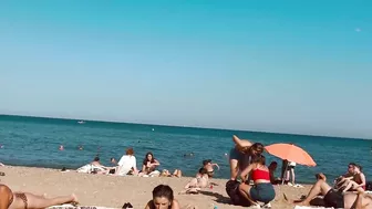 Summer beach walk, Central beaches of Barcelona