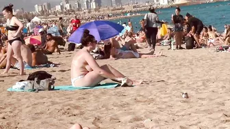 Summer beach walk, Central beaches of Barcelona