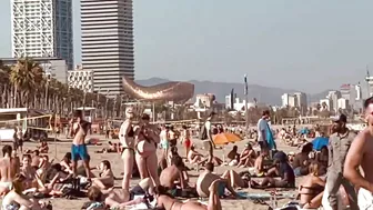 Summer beach walk, Central beaches of Barcelona