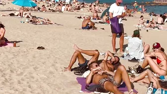 Summer beach walk, Central beaches of Barcelona