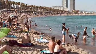 Summer beach walk, Central beaches of Barcelona