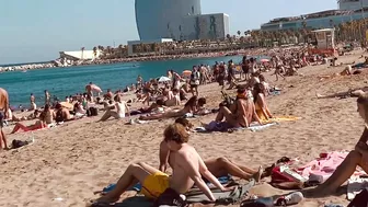 Summer beach walk, Central beaches of Barcelona