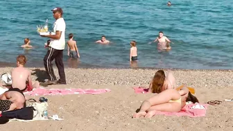 Summer beach walk, Central beaches of Barcelona