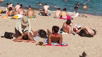 Summer beach walk, Central beaches of Barcelona