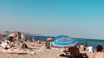 Summer beach walk, Central beaches of Barcelona