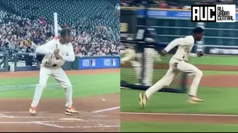 Travis Scott Runs Like An Anime Character After Hitting A Home Run At Celebrity Game