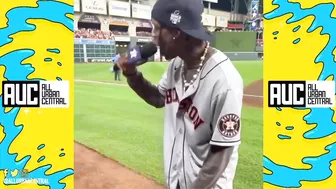 Travis Scott Runs Like An Anime Character After Hitting A Home Run At Celebrity Game