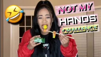 NOT MY HANDS CHALLENGE???????? with sushi ????