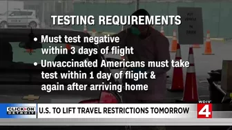 US to lift travel international travel restrictions Monday -- what to know