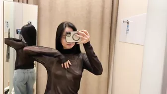 [4K] Try on Haul in a Mall | Sheer Clothes Try on (2024)