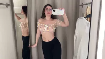 [4K] See-Through Clothes Try on Haul | Transparent Fabric & No Bra Trend