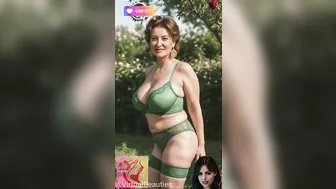 4K Lookbook Natural Woman Over 50 in ROSES Garden Lingerie AI ART Fashion