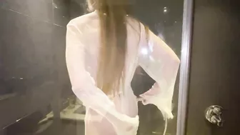 [4K] Transparent See Through Robe Dry vs Wet Try on Haul with Alice Maze