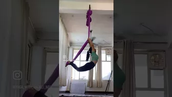 Yoga is not about self improvement, it's about self acceptance. #aerialyoga #yoga