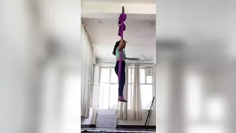 Yoga is not about self improvement, it's about self acceptance. #aerialyoga #yoga