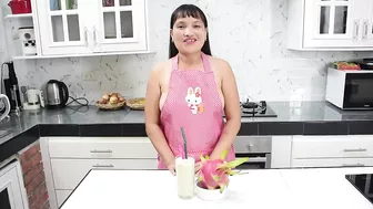 ✅Dragon Fruit and Banana Milkshake ???? Sexy Lingerie | Apron no bra ????