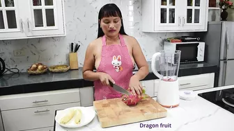 ✅Dragon Fruit and Banana Milkshake ???? Sexy Lingerie | Apron no bra ????