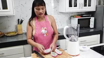 ✅Dragon Fruit and Banana Milkshake ???? Sexy Lingerie | Apron no bra ????