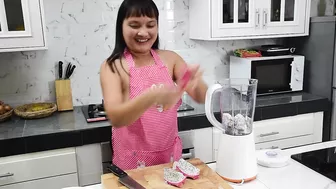 ✅Dragon Fruit and Banana Milkshake ???? Sexy Lingerie | Apron no bra ????