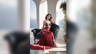 AI Beauties in Red Lingerie - Santorini Luxury Lounge