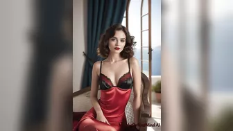 AI Beauties in Red Lingerie - Santorini Luxury Lounge