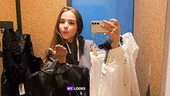 [4K] Try on Haul in dressing room | Transparent outfits with Mia (2024)