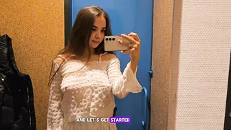 [4K] Try on Haul in dressing room | Transparent outfits with Mia (2024)