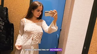 [4K] Try on Haul in dressing room | Transparent outfits with Mia (2024)