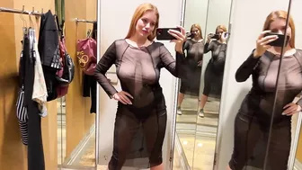 See Through Try On Haul At The Mall | Sheer Dresses Try on [4K]