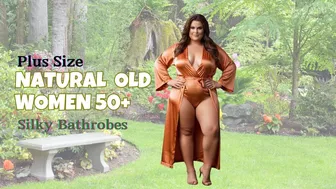 Natural Women Over 50 | Silky Bathrobes | Try On Haul | Plus Size | Natural Old Woman