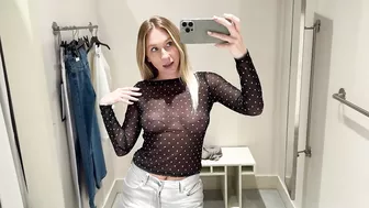 TRANSPARENT TRY ON Haul with Little Ellee | See-Through Try On Haul At The Mall [4K]