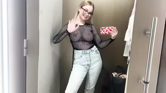 [4K] Transparent Try on Haul in Mall With Alex| See-Through Clothes