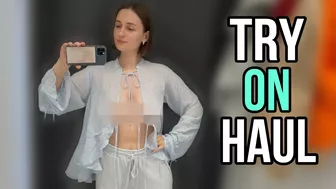 [4K] See-Through Clothes Try on Haul With Klara Si| Transparent Fabric & No Bra Trend