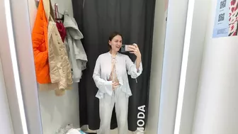 [4K] See-Through Clothes Try on Haul With Klara Si| Transparent Fabric & No Bra Trend