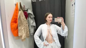 [4K] See-Through Clothes Try on Haul With Klara Si| Transparent Fabric & No Bra Trend