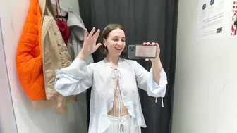 [4K] See-Through Clothes Try on Haul With Klara Si| Transparent Fabric & No Bra Trend