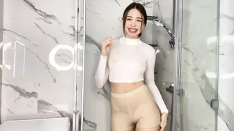 [4K] White Top in Fully Transparent Try on Haul 2024 | Dry Vs Wet | Kiki Moon