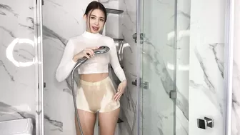 [4K] White Top in Fully Transparent Try on Haul 2024 | Dry Vs Wet | Kiki Moon